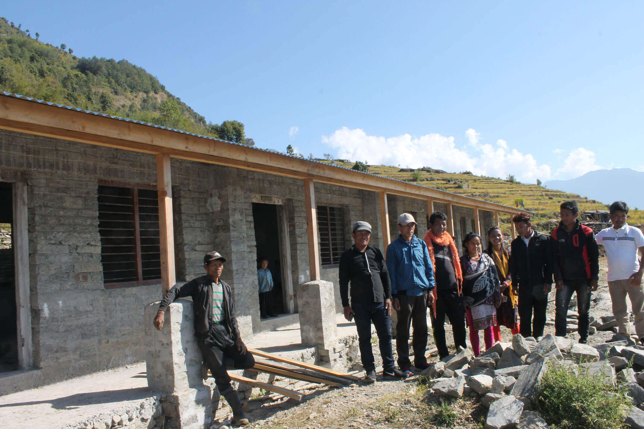 First phase: School rebuilding in Ladap